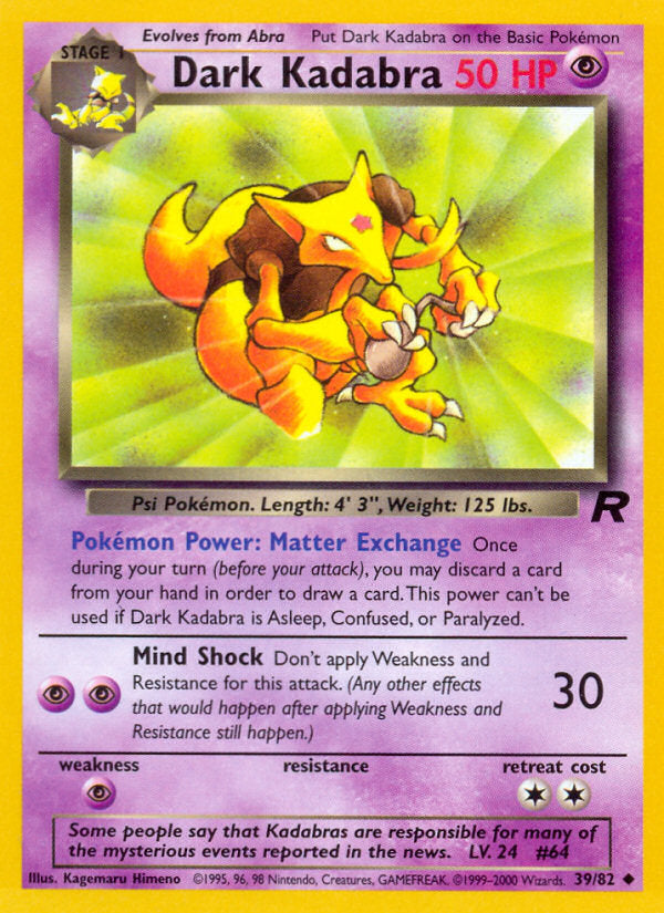 Rocket set Dark Kadabra #39/82 unlimited