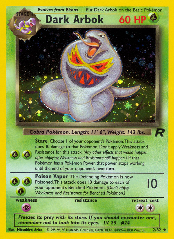 Rocket set Holo Dark Arbok #2/82 unlimited