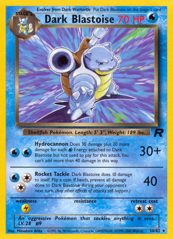 Rocket set Non Holo Dark Blastoise #20/82 unlimited