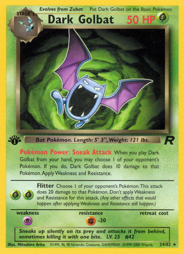 Rocket set Non Holo Dark Golbat #24/82 first edition