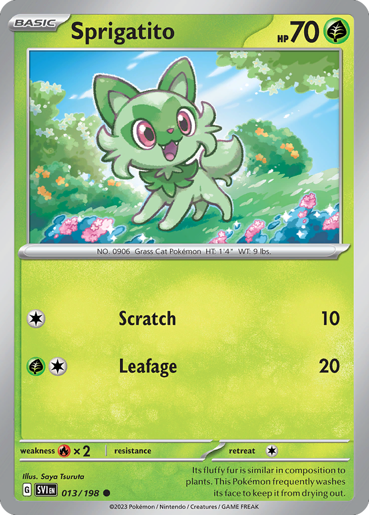 Scarlet & Violet Non - Holo Sprigatito #13/198