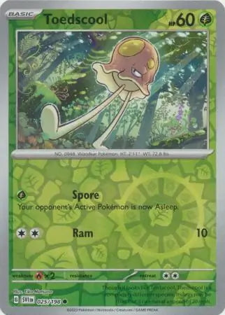 Scarlet & Violet Toedscool #25/198 reverse holo