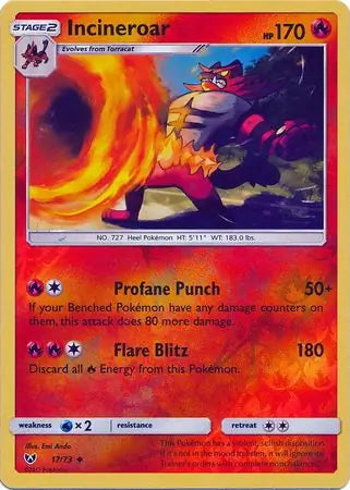 Shining Legends Incineroar #17/73 reverse holo