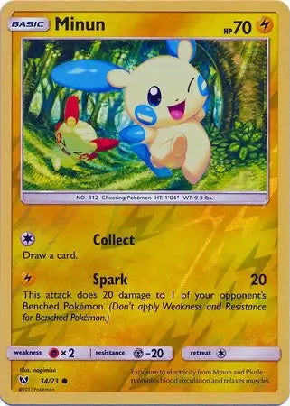 Shining Legends Minun #34/73 reverse holo