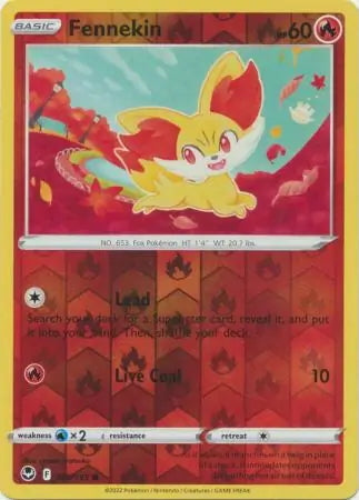 Silver Tempest Fennekin #25/195 reverse holo
