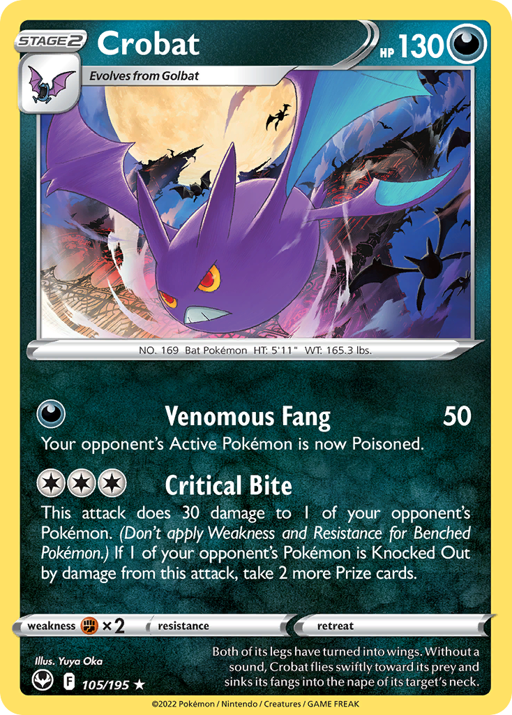 Silver Tempest Holo Crobat #105/195