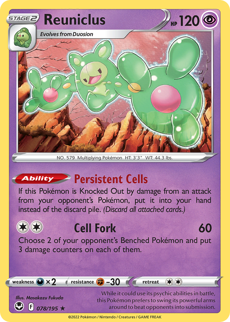 Silver Tempest Holo Reuniclus #78/195