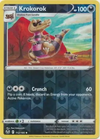 Silver Tempest Krokorok #112/195 reverse holo