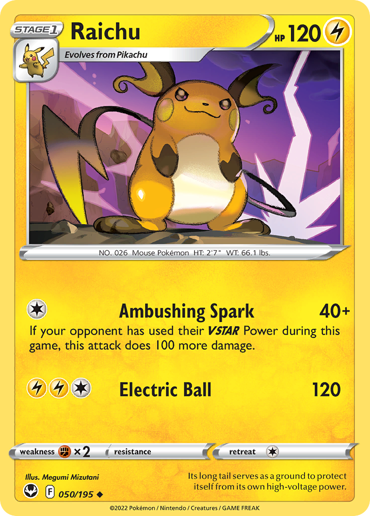 Silver Tempest Raichu #50/195