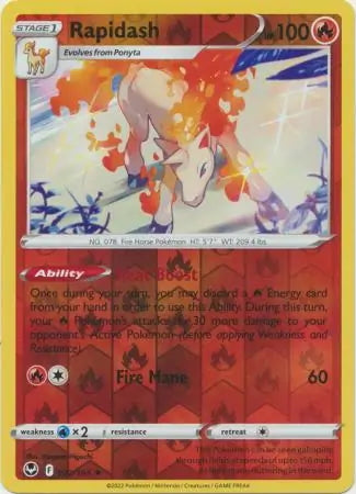Silver Tempest Rapidash #22/195 reverse holo