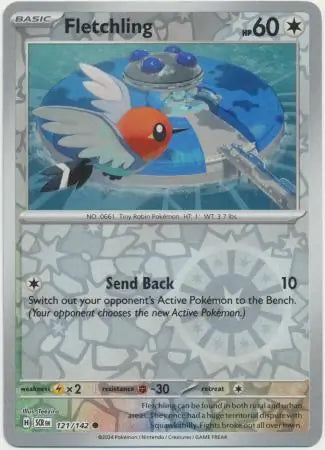 Stellar Crown Fletchling #121/142 reverse holo