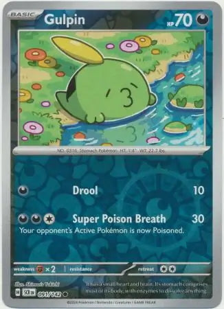 Stellar Crown Gulpin #91/142 reverse holo