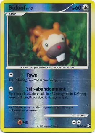 Stormfront Bidoof #54/100 reverse holo