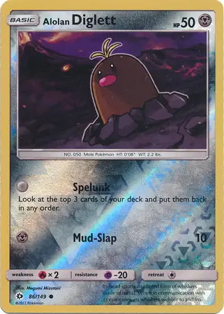 Sun & Moon Alolan Diglett #86/149 reverse holo