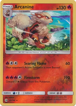 Sun & Moon Arcanine #22/149 reverse holo