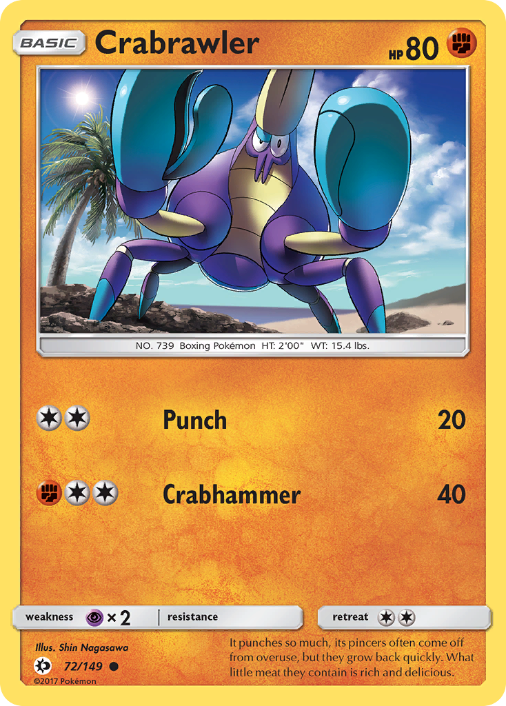 Sun & Moon Crabrawler #72/149