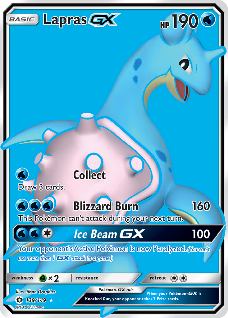 Sun & Moon Full Art Lapras GX #139/149