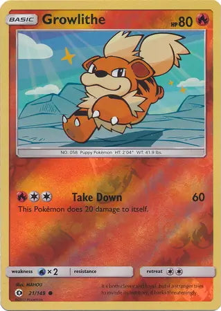 Sun & Moon Growlithe #21/149 reverse holo
