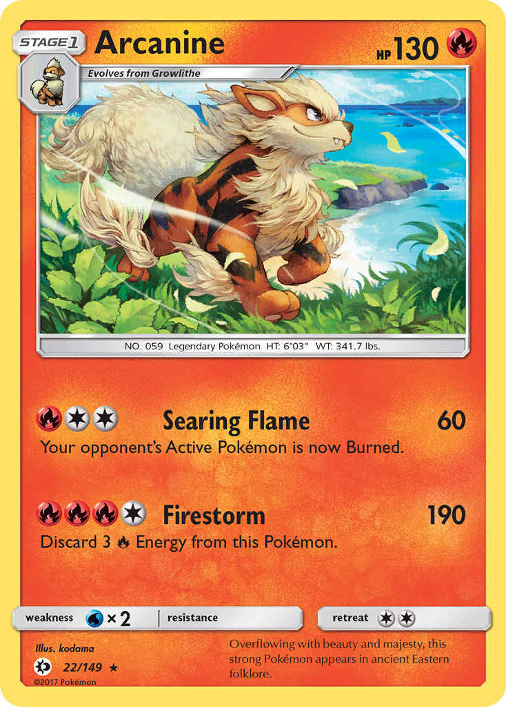 Sun & Moon Holo Arcanine #22/149