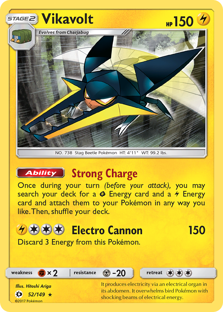 Sun & Moon Holo Vikavolt #52/149