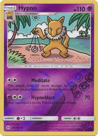 Sun & Moon Hypno #60/149 reverse holo