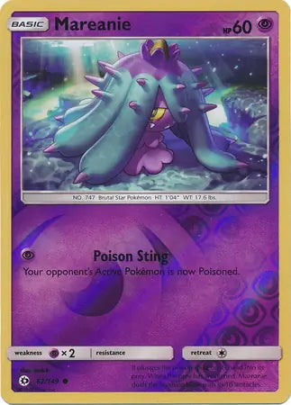 Sun & Moon Mareanie #62/149 reverse holo