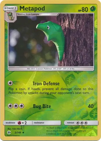 Sun & Moon Metapod #2/149 reverse holo