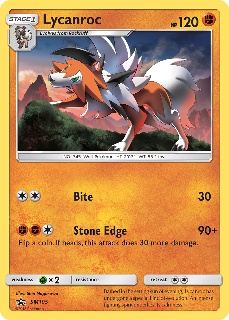 Sun & Moon Promo Lycanroc #105