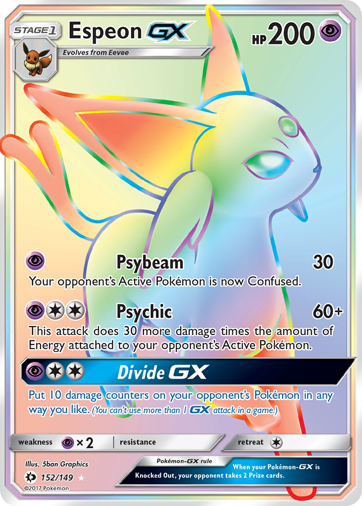 Sun & Moon Secret Rare Espeon GX #152/149