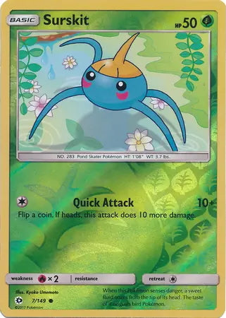 Sun & Moon Surskit #7/149 reverse holo