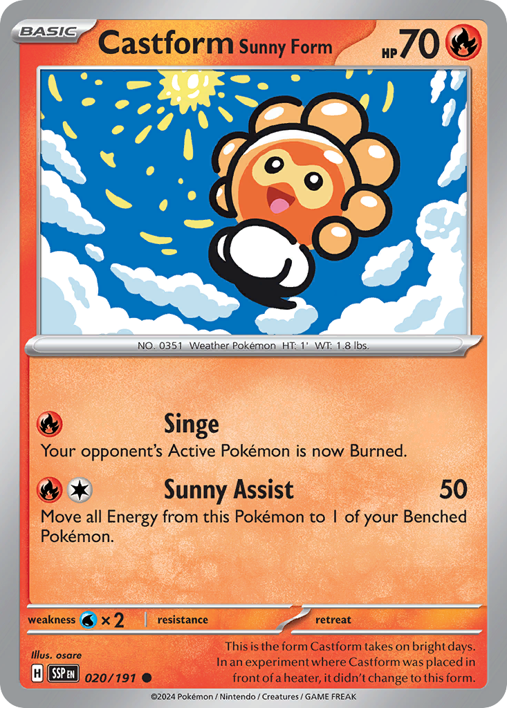 Surging Sparks Castform Sunny Form #20/191