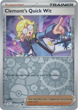Surging Sparks Clemont’s Quick Wit #167/191 reverse holo