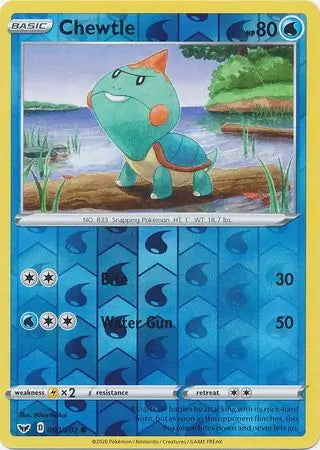 Sword & Shield Chewtle #60/202 reverse holo