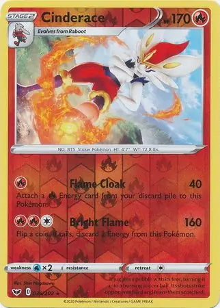 Sword & Shield Cinderace #36/202 reverse holo
