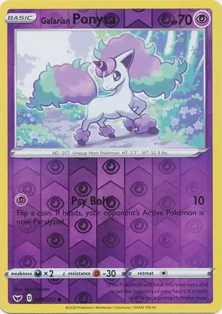 Sword & Shield Galarian Ponyta #81/202 reverse holo
