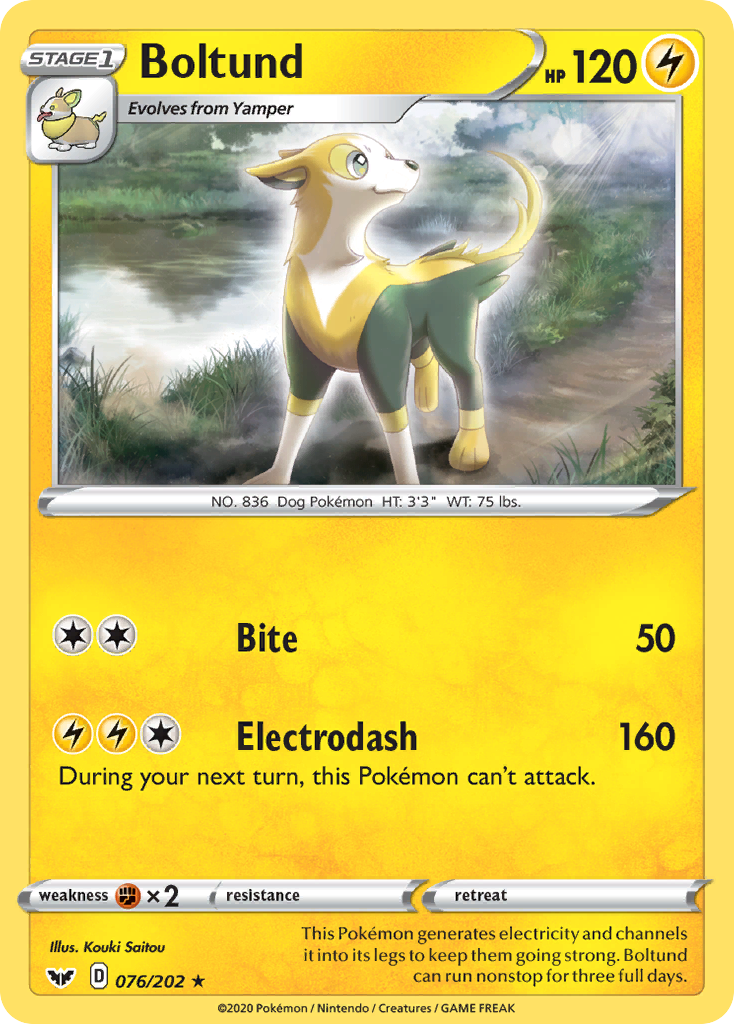Sword & Shield Holo Boltund #76/202