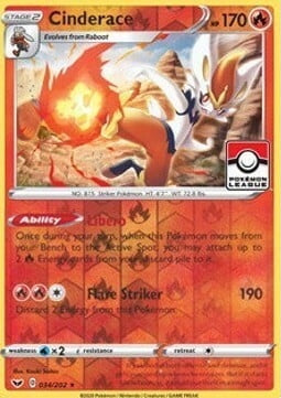 Sword & Shield Holo Cinderace #34 League Promo