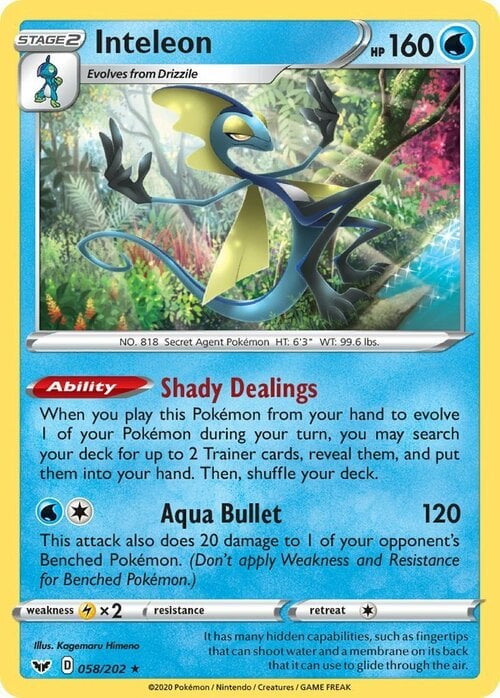 Sword & Shield Holo Inteleon #58/202