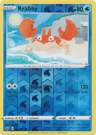 Sword & Shield Krabby #43/202 reverse holo