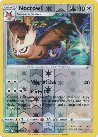 Sword & Shield Noctowl #144/202 reverse holo