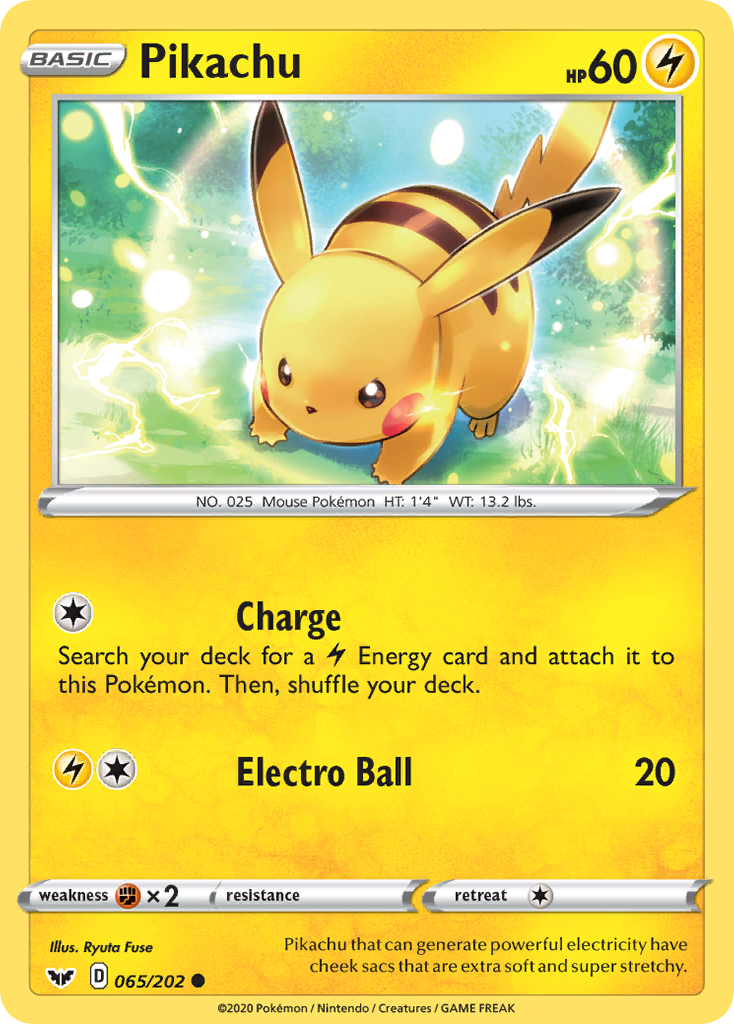 Sword & Shield Pikachu #65/202