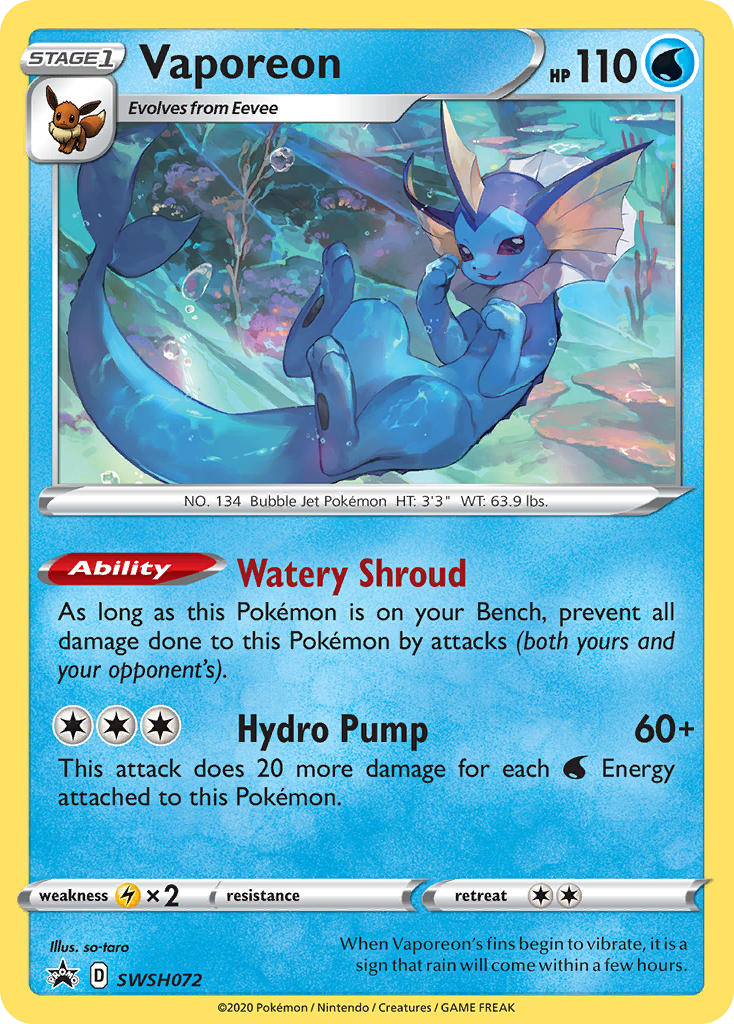 Sword & Shield Promo's Vaporeon #72