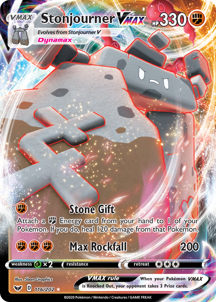Sword & Shield Stonjourner VMAX #116/202