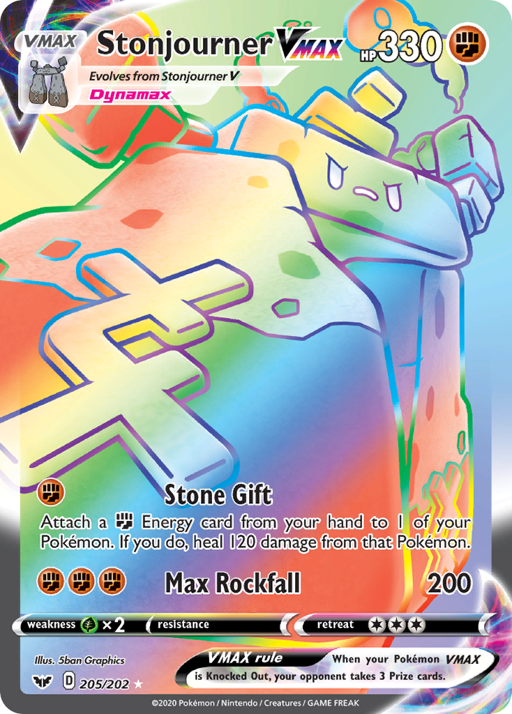 Sword & Shield Stonjourner VMAX #205/202