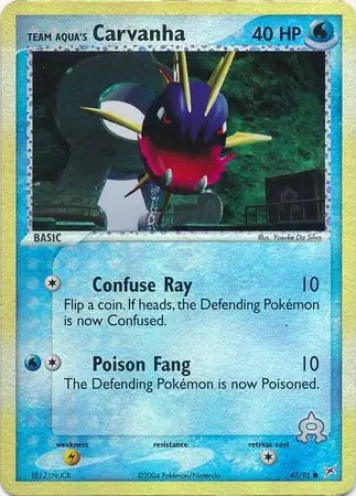 Team Magma v Aqua Team Aqua's Carvanha #47/95 reverse holo