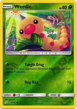 Team Up Weedle #2/181 reverse holo