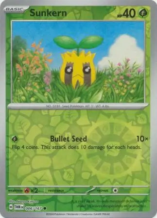 Twilight Masquerade Sunkern #6/167 reverse holo