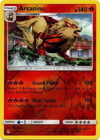 Unbroken Bonds Arcanine #22/214 reverse holo
