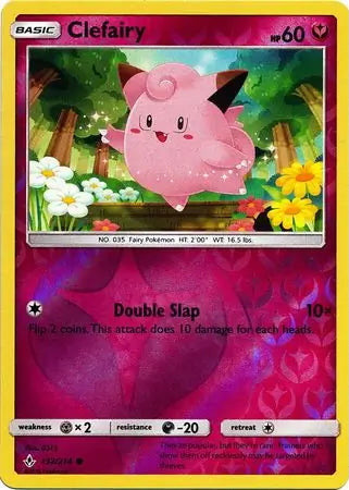 Unbroken Bonds Clefairy #132/214 reverse holo