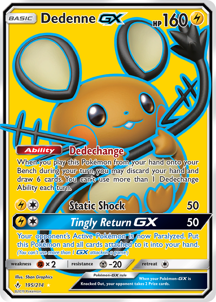 Unbroken Bonds Dedenne GX #195/214